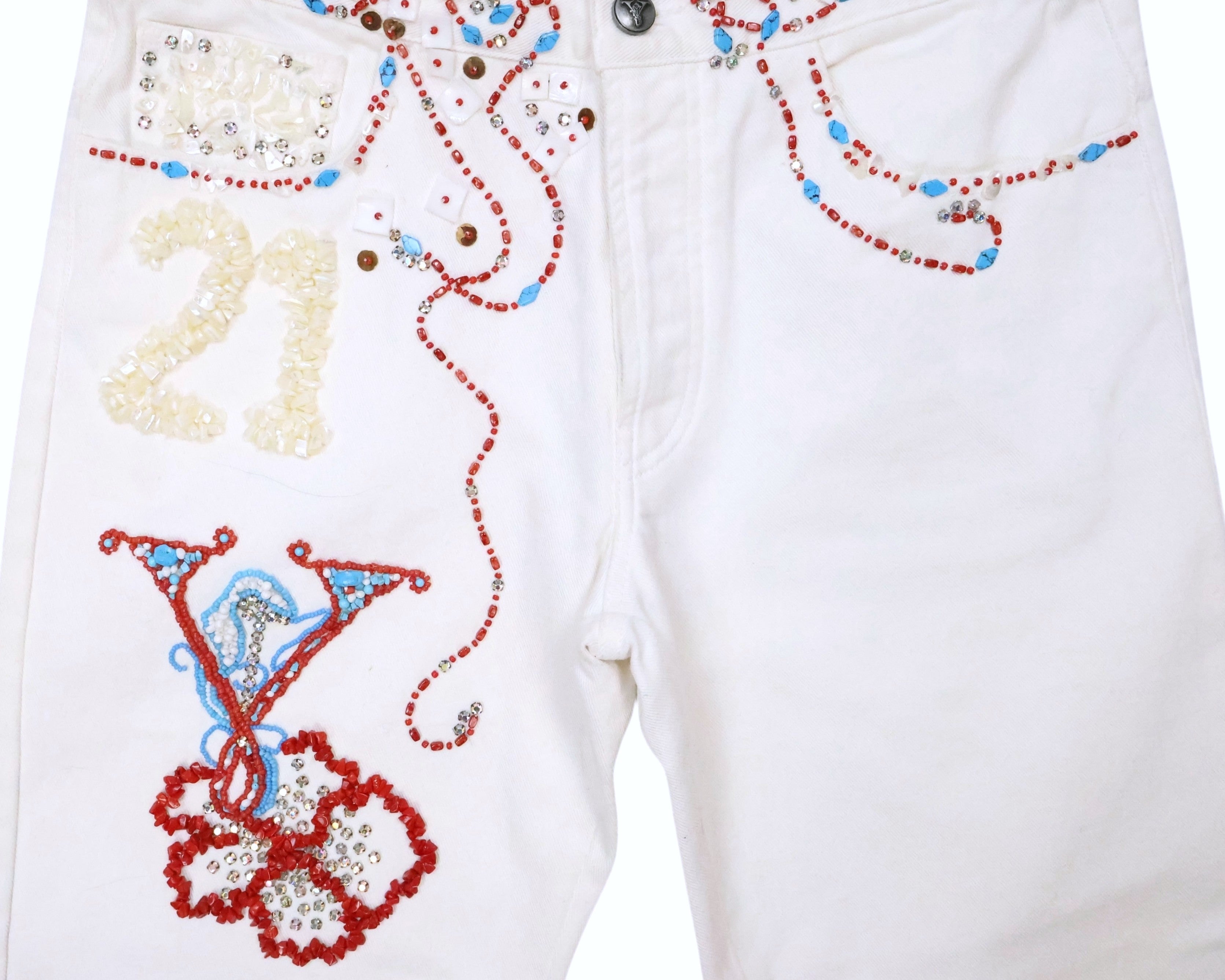 Voyage Mazzilli Michielsens white jeans with stone embroidery