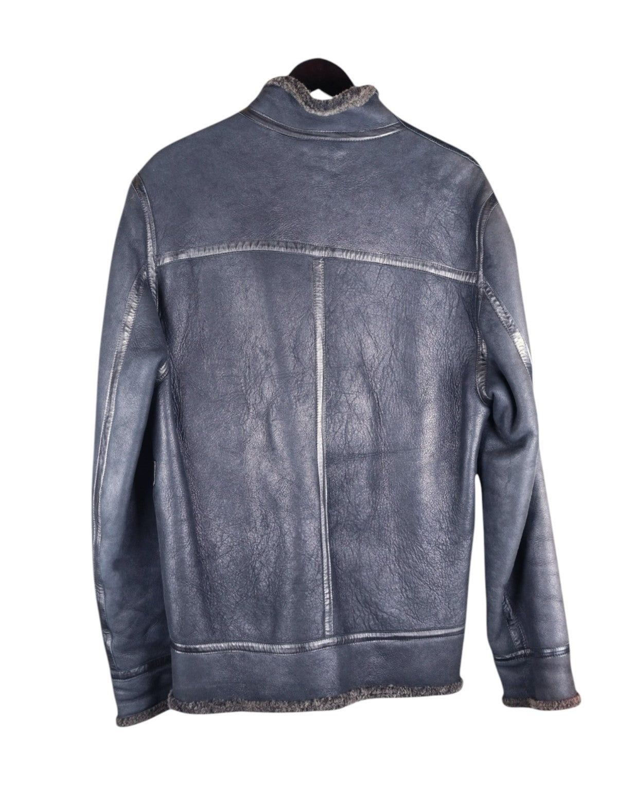 Bill Tornade leather pullover with wool lining