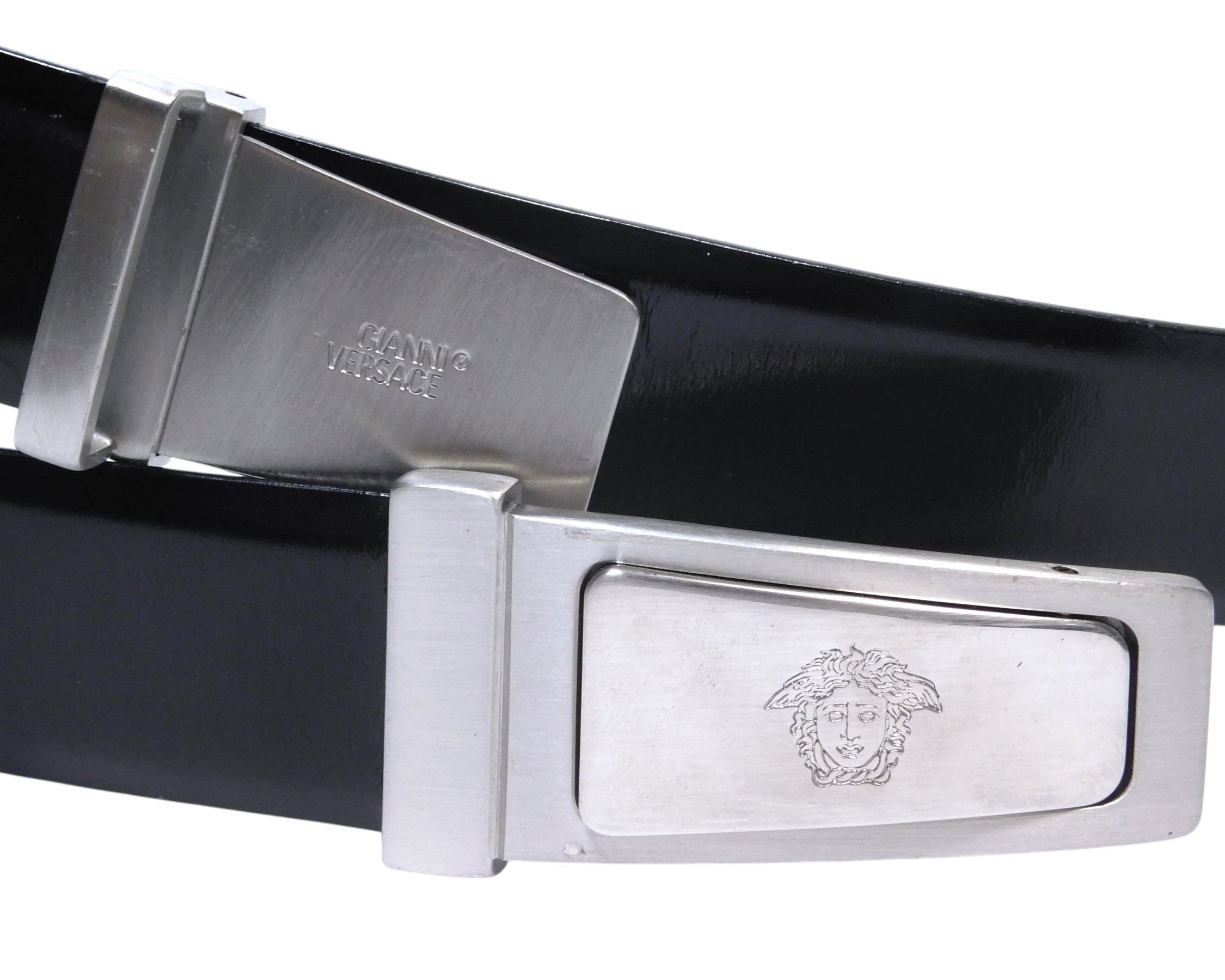 Gianni Versace black leather belt