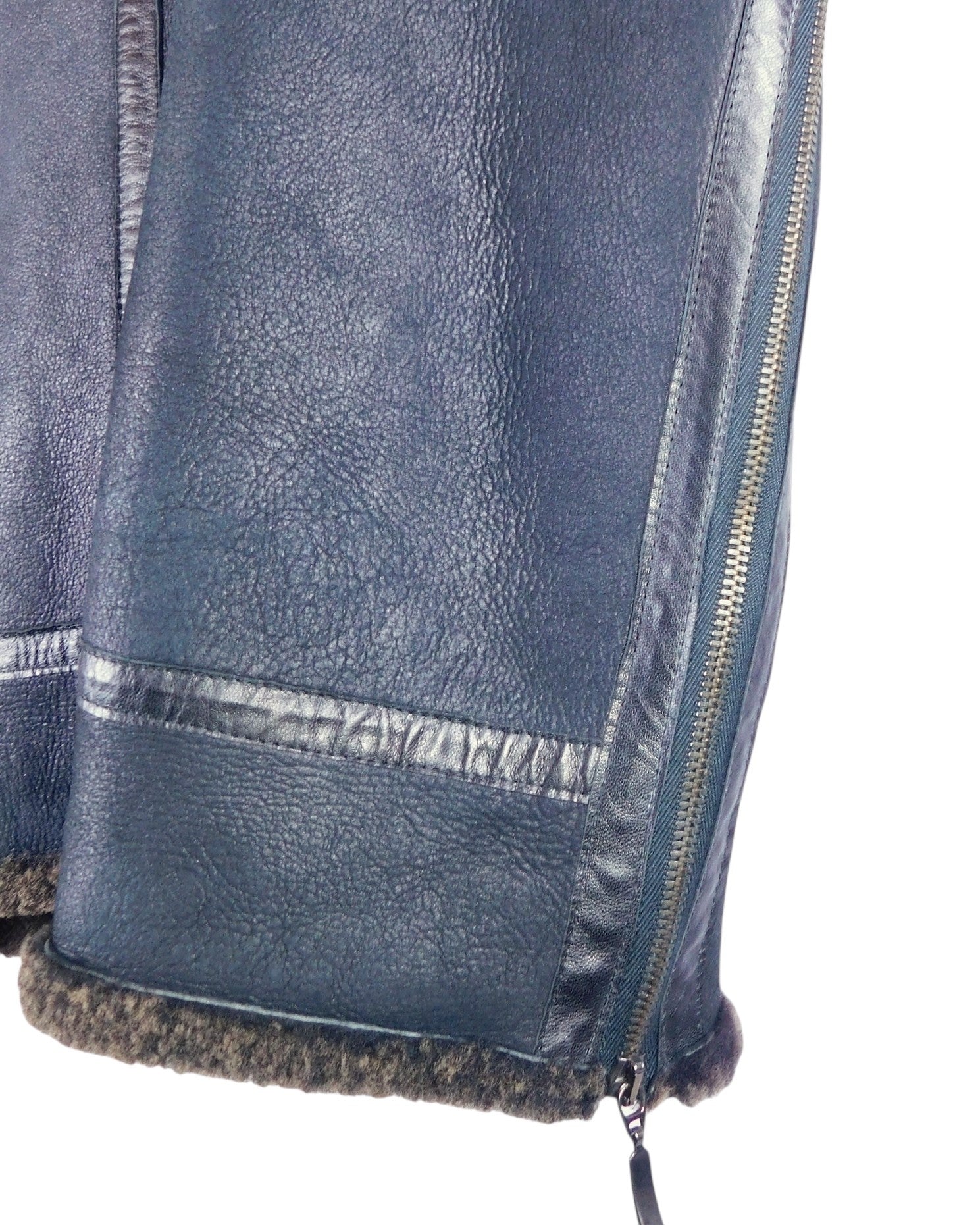 Bill Tornade leather pullover with wool lining