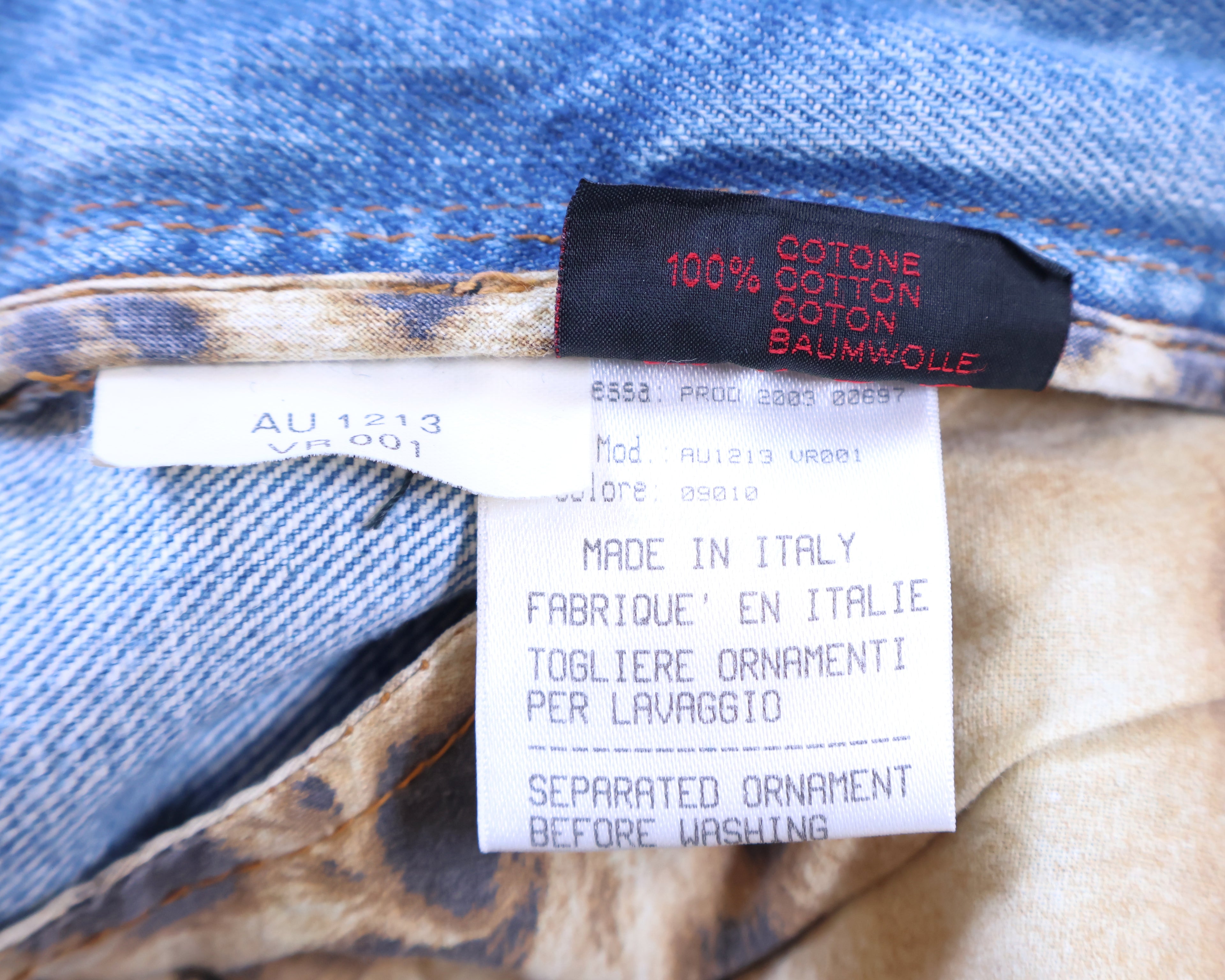 Roberto Cavalli chains embroidery jeans