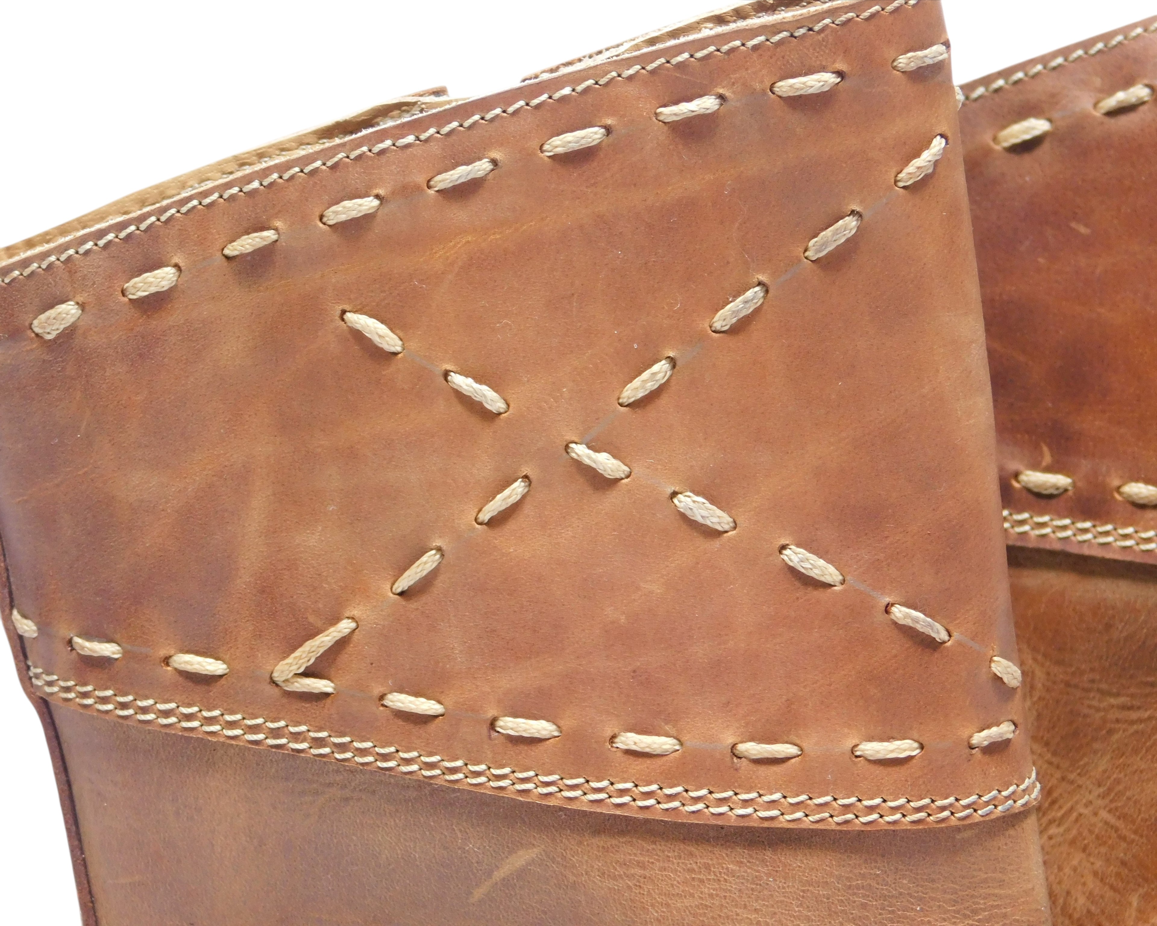 Roberto Cavalli tan-brown santiag boots with stitching details