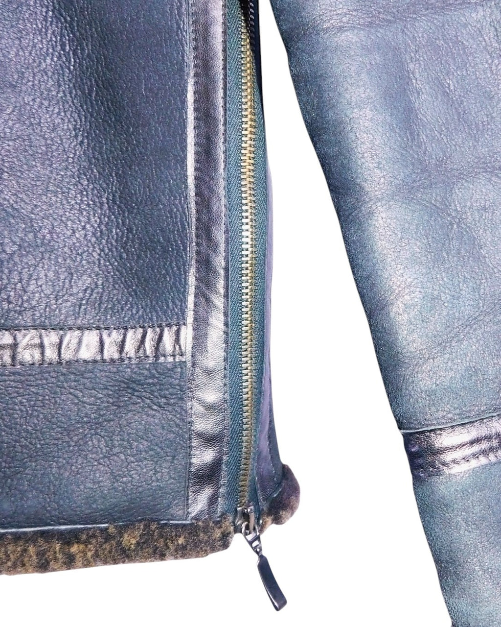 Bill Tornade leather pullover with wool lining