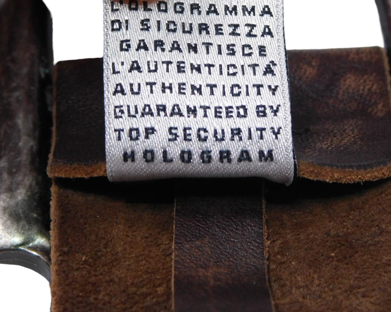 Dolce & Gabbana brown leather belt with red and white stiches