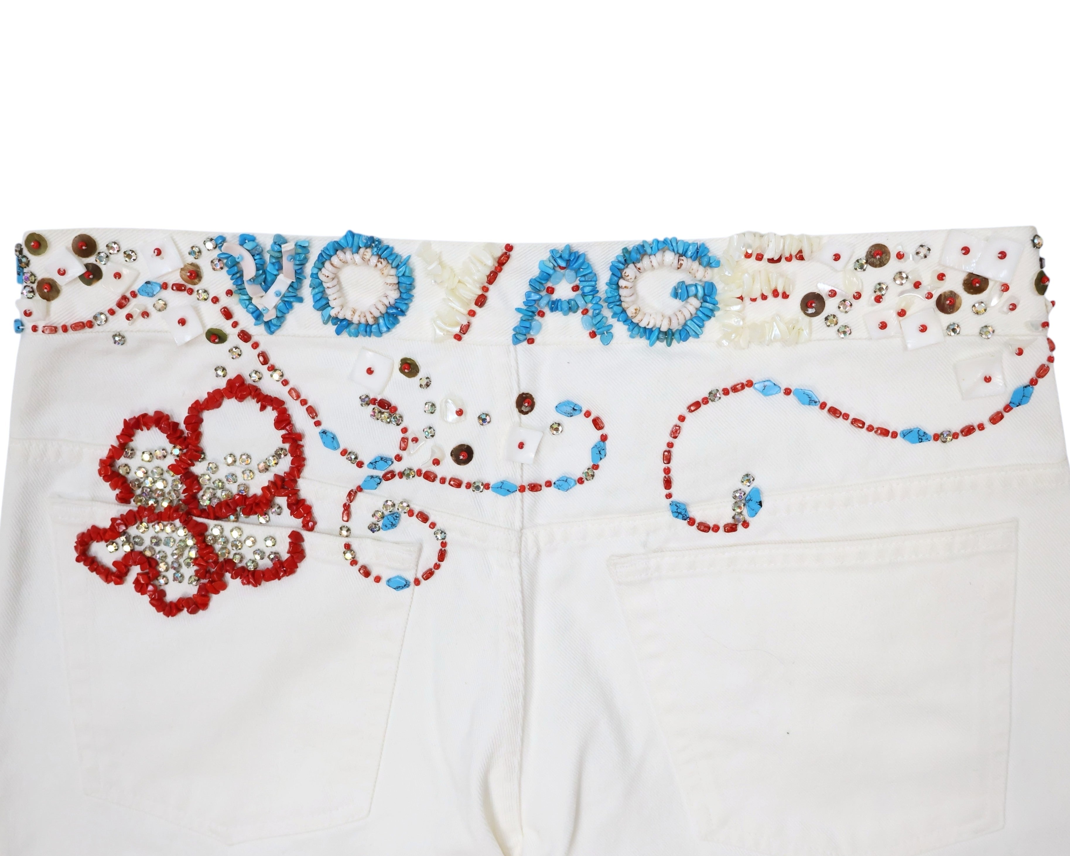 Voyage Mazzilli Michielsens white jeans with stone embroidery