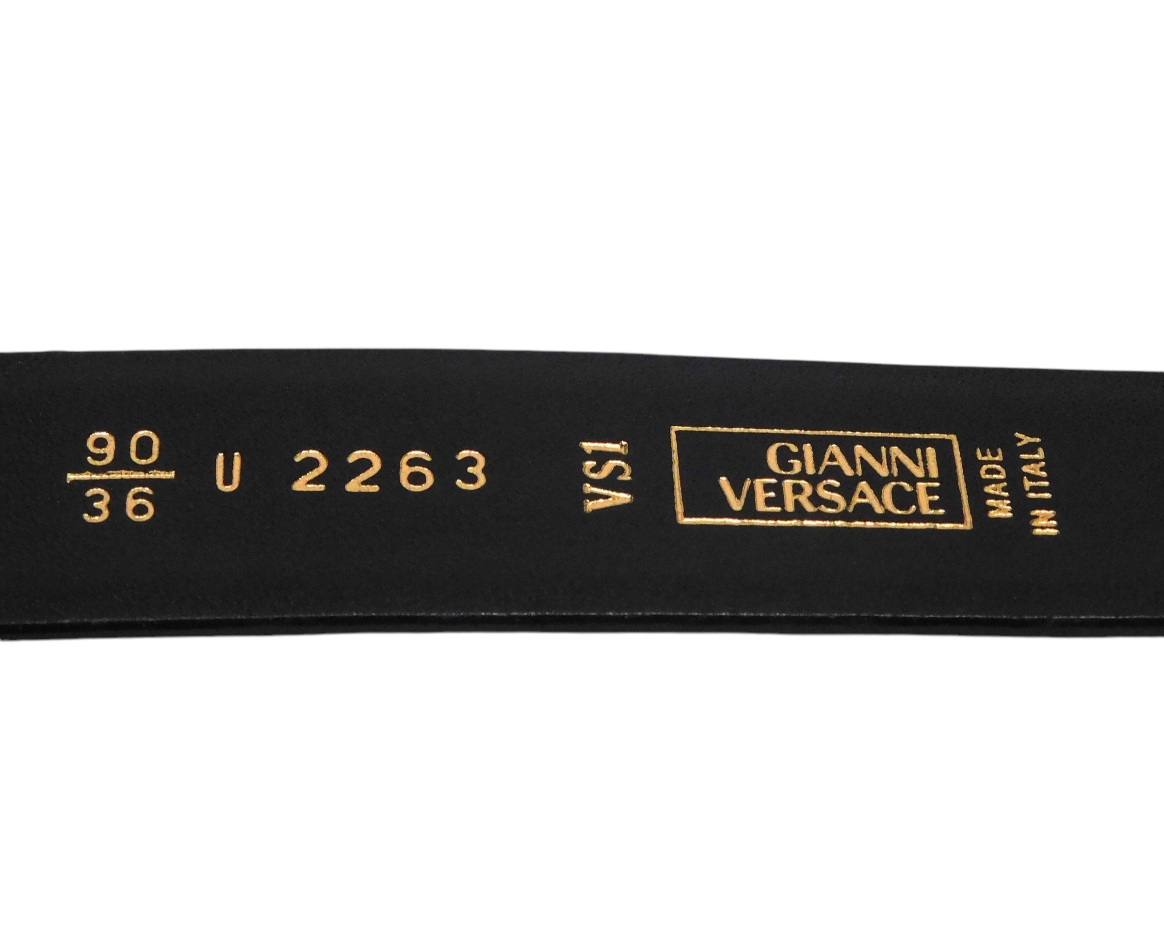 Gianni Versace black leather belt