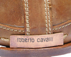 Roberto Cavalli tan-brown santiag boots with stitching details