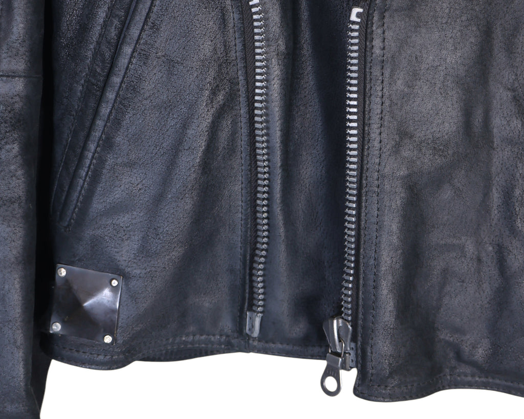 La Matta leather Jacket with metallic embellishment