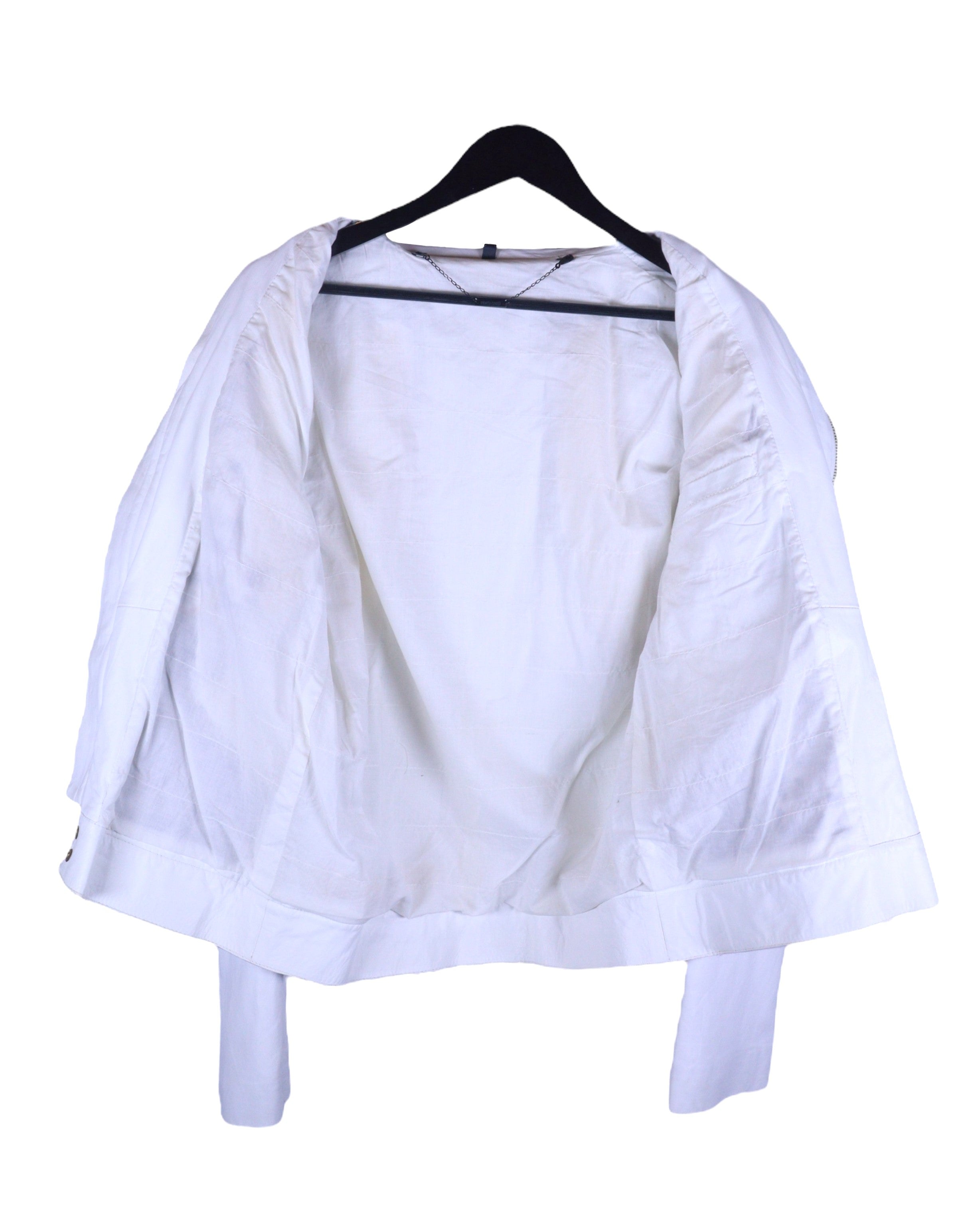 Roberto Cavalli white leather jacket