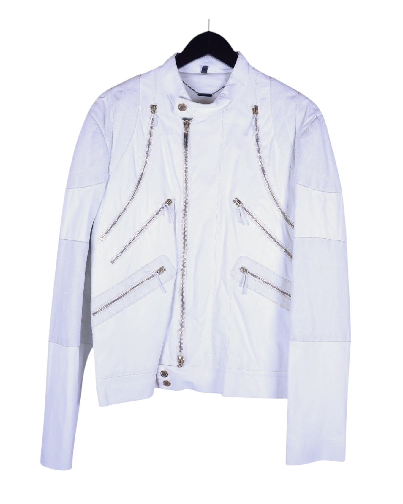 Roberto Cavalli white leather jacket