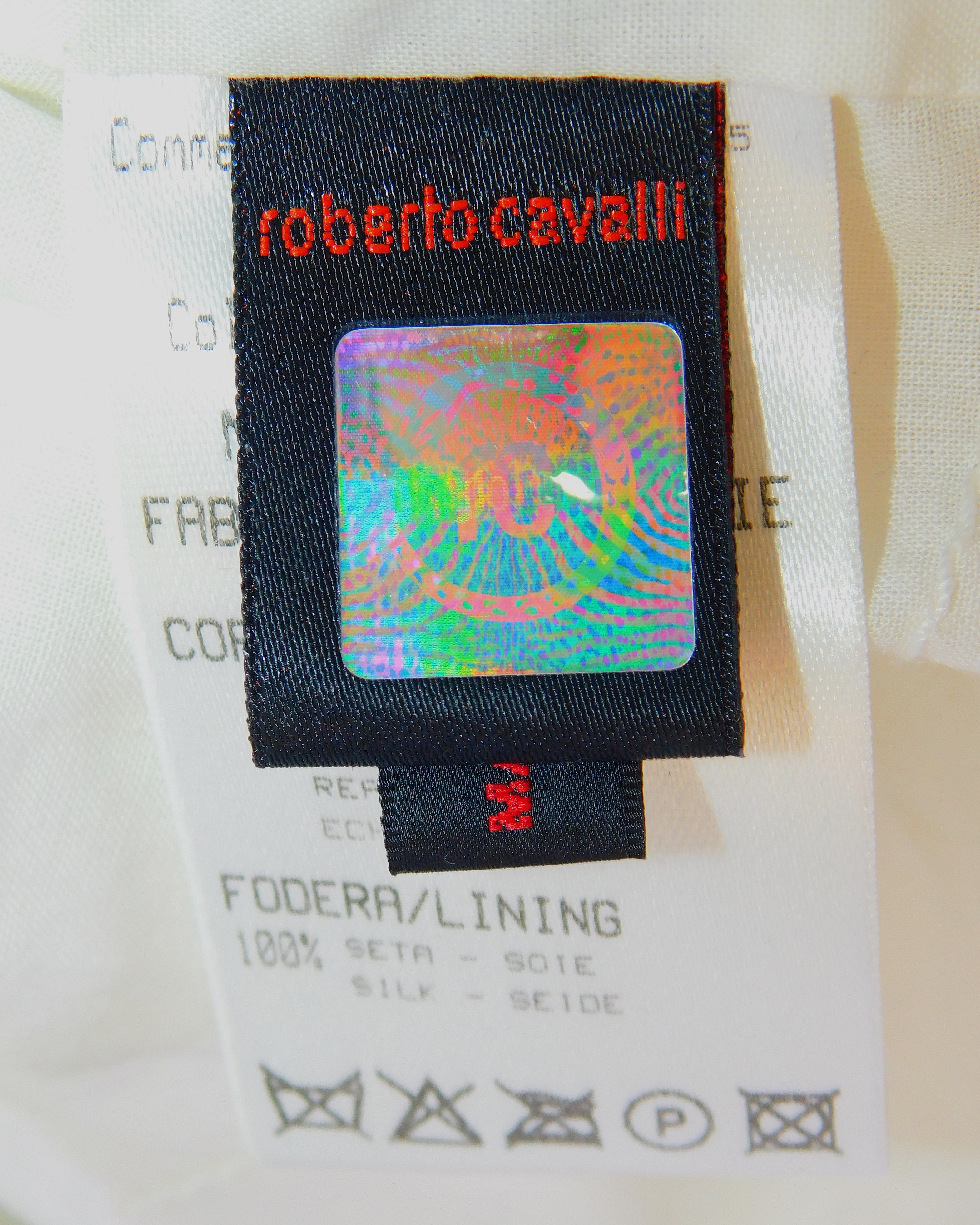 Roberto Cavalli white leather jacket