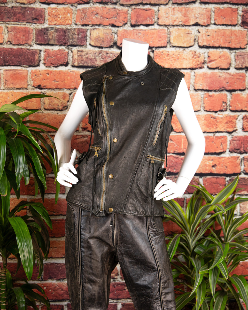 Christian Peau black leather vest