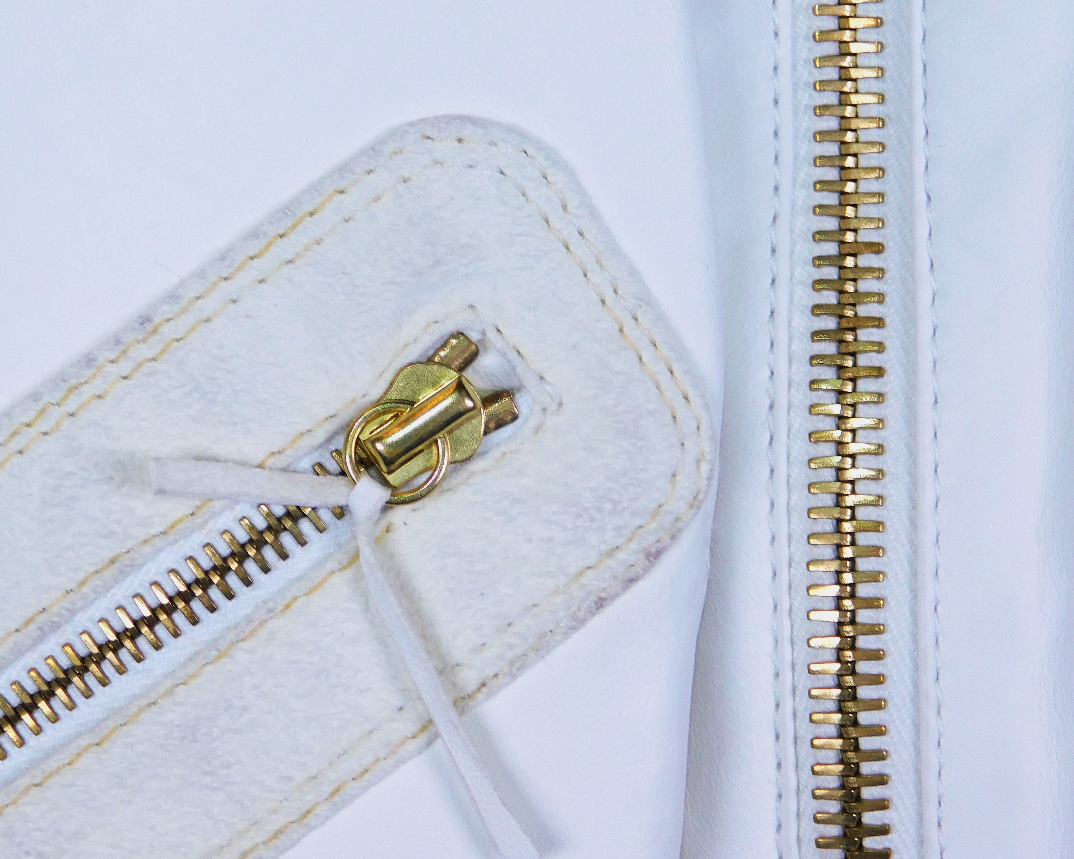 Roberto Cavalli white leather jacket