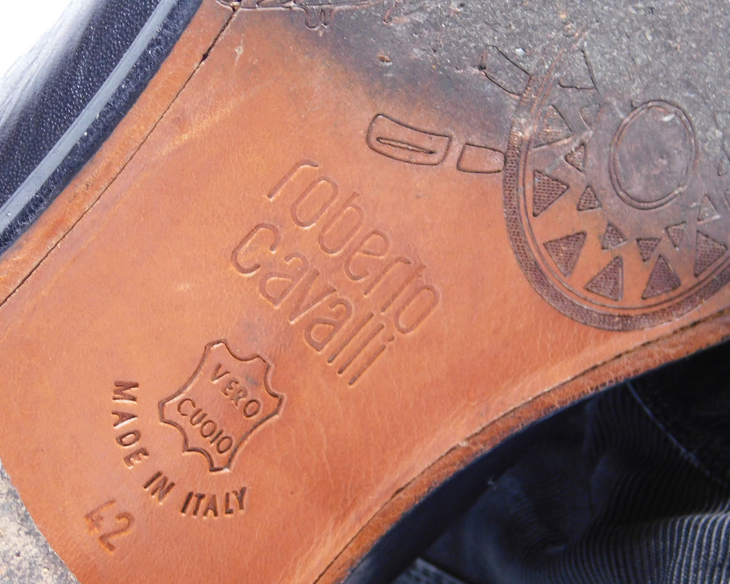 Roberto Cavalli black leather shoes