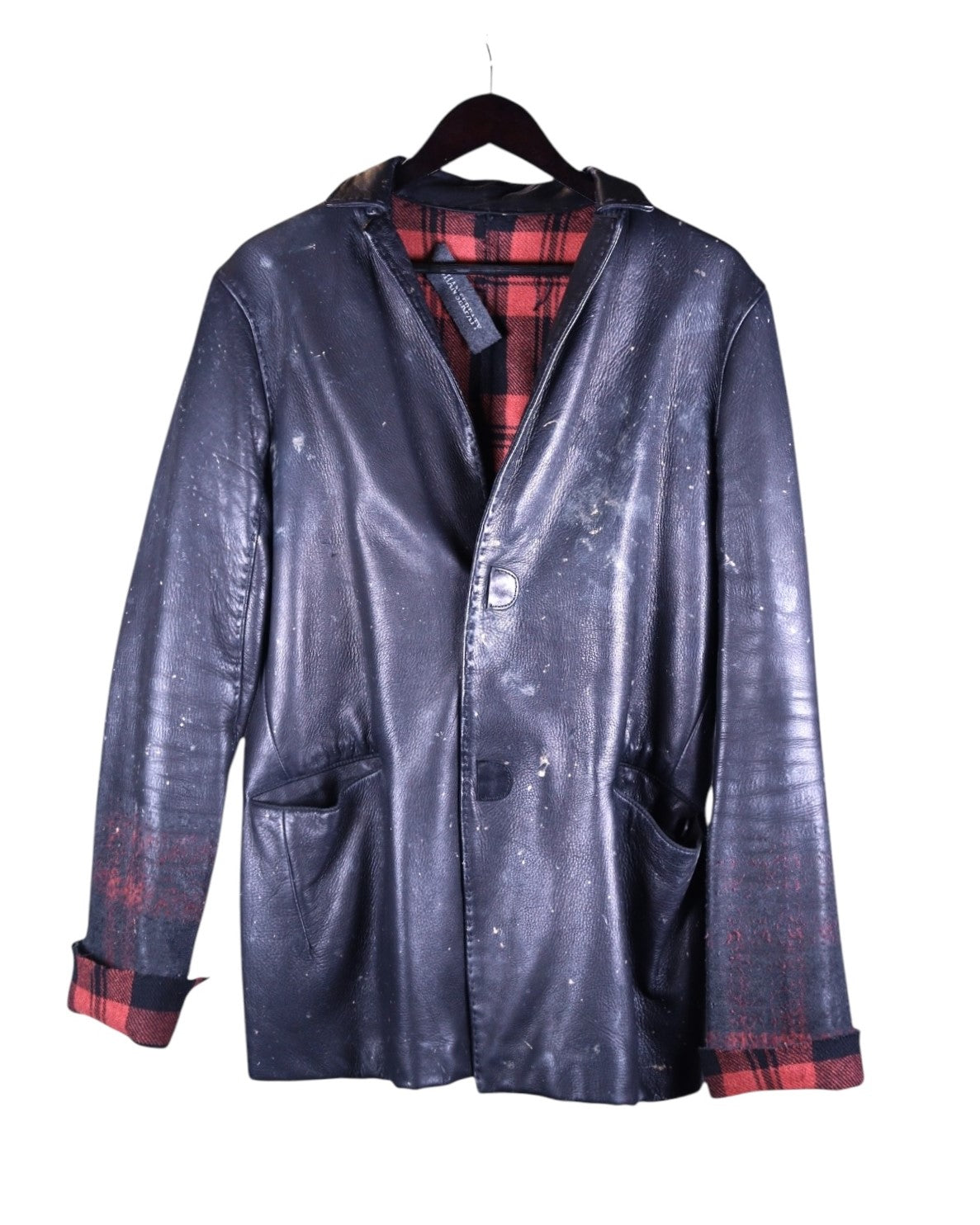 Yohan Serfaty Bonded leather & wool jacket
