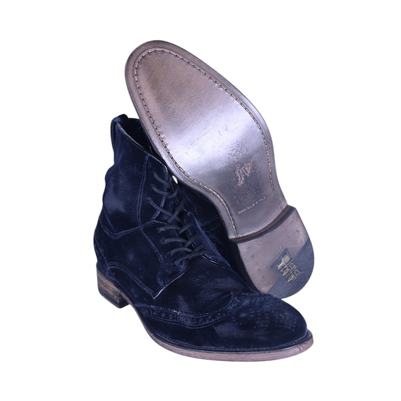 John Varvatos midningt black velvet wingtip boots