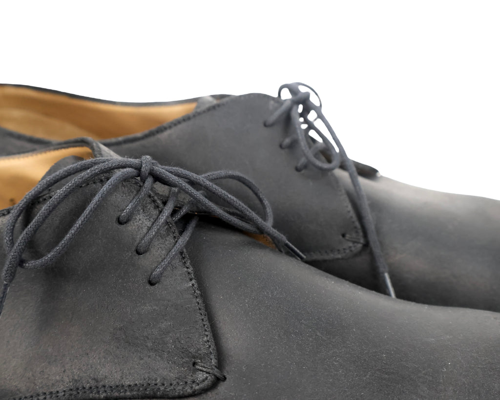 Jil Sander Black matte leather derby shoes