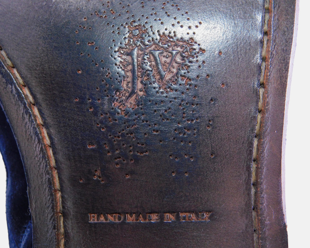 John Varvatos midningt black velvet wingtip boots
