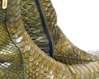Roberto Cavalli green python leather santiag boots