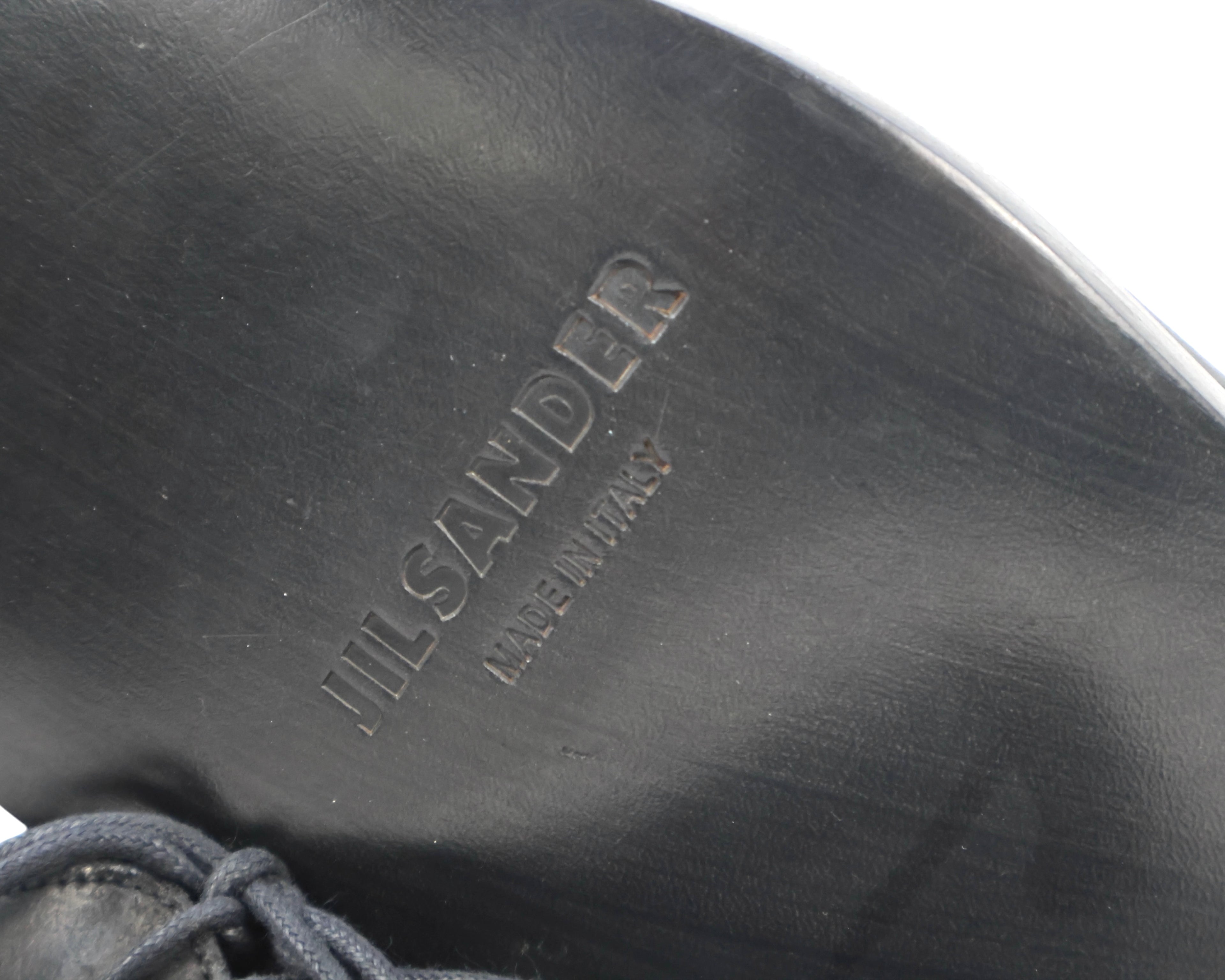 Jil Sander Black matte leather derby shoes