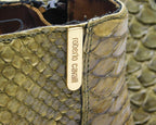 Roberto Cavalli green python leather santiag boots