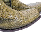 Roberto Cavalli green python leather santiag boots