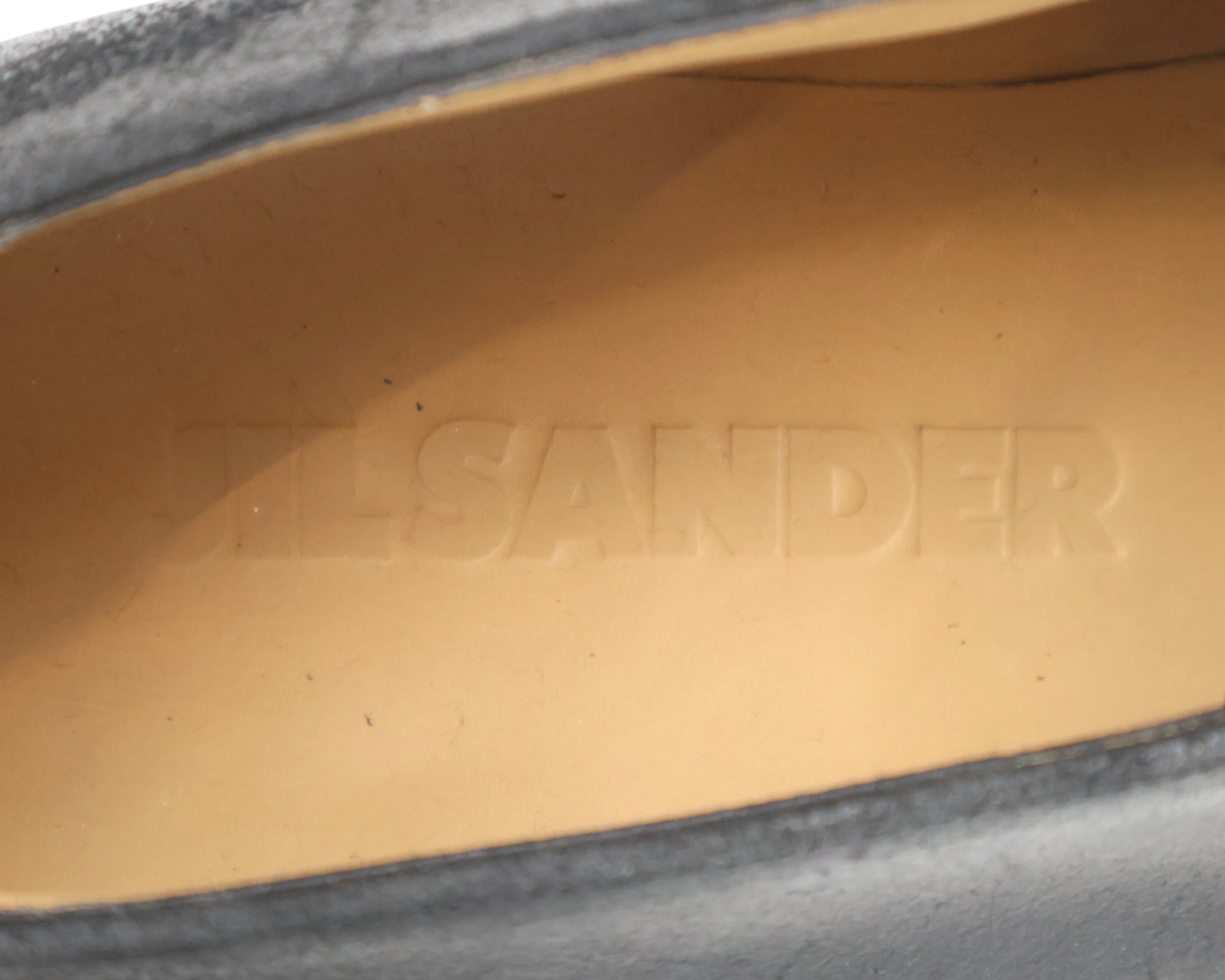 Jil Sander Black matte leather derby shoes