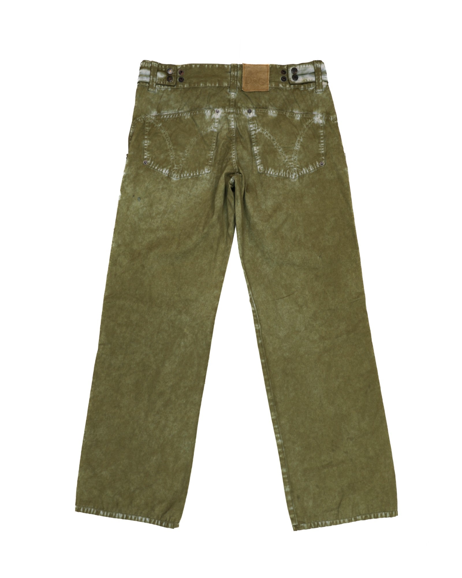 Dolce & Gabbana green pants with washed white effect