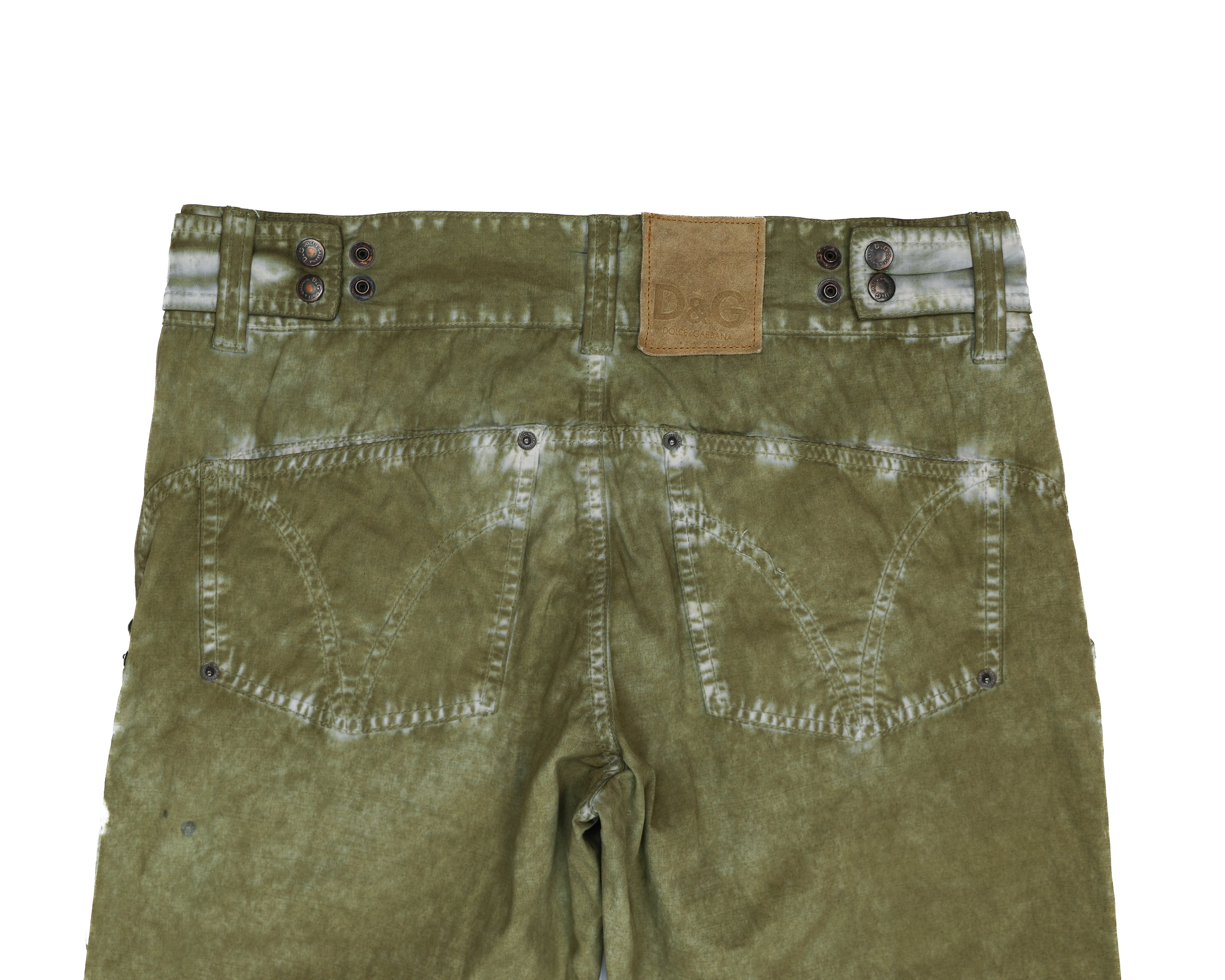 Dolce & Gabbana green pants with washed white effect