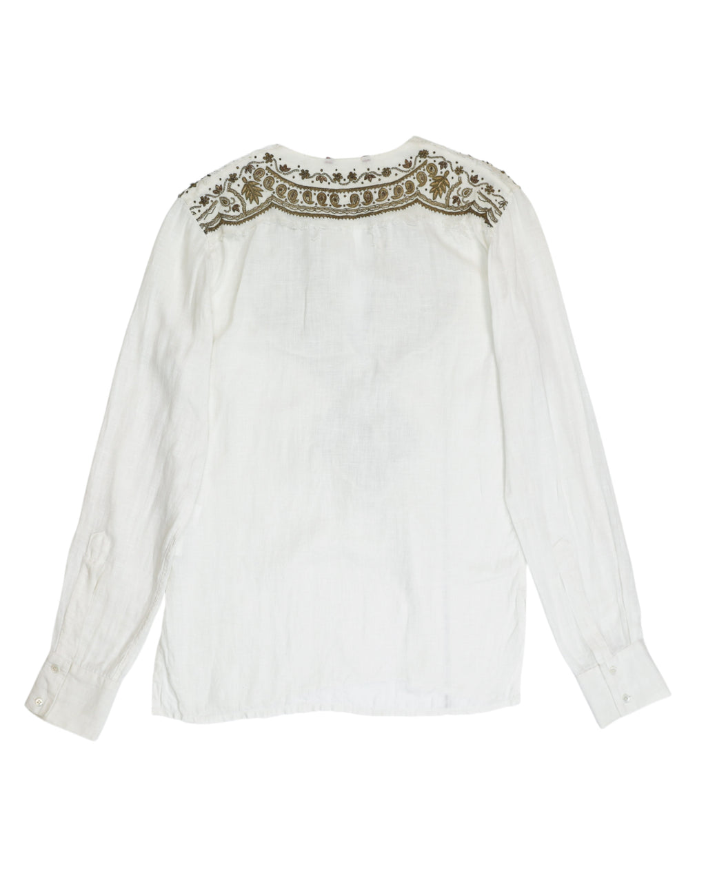Roberto Cavalli linen blouse with metallic embroidery