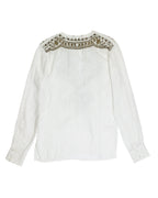 Roberto Cavalli linen blouse with metallic embroidery
