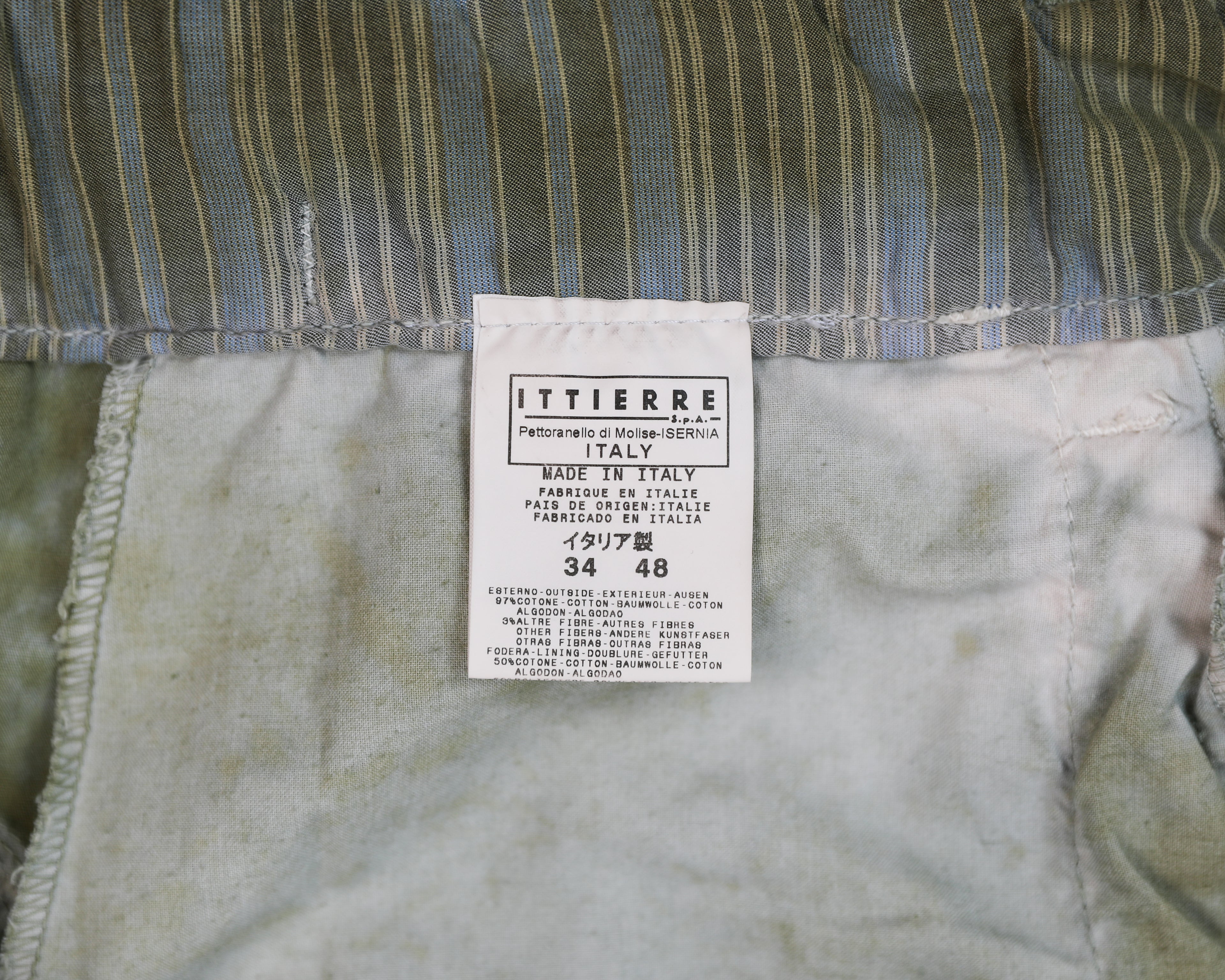Dolce & Gabbana green pants with washed white effect