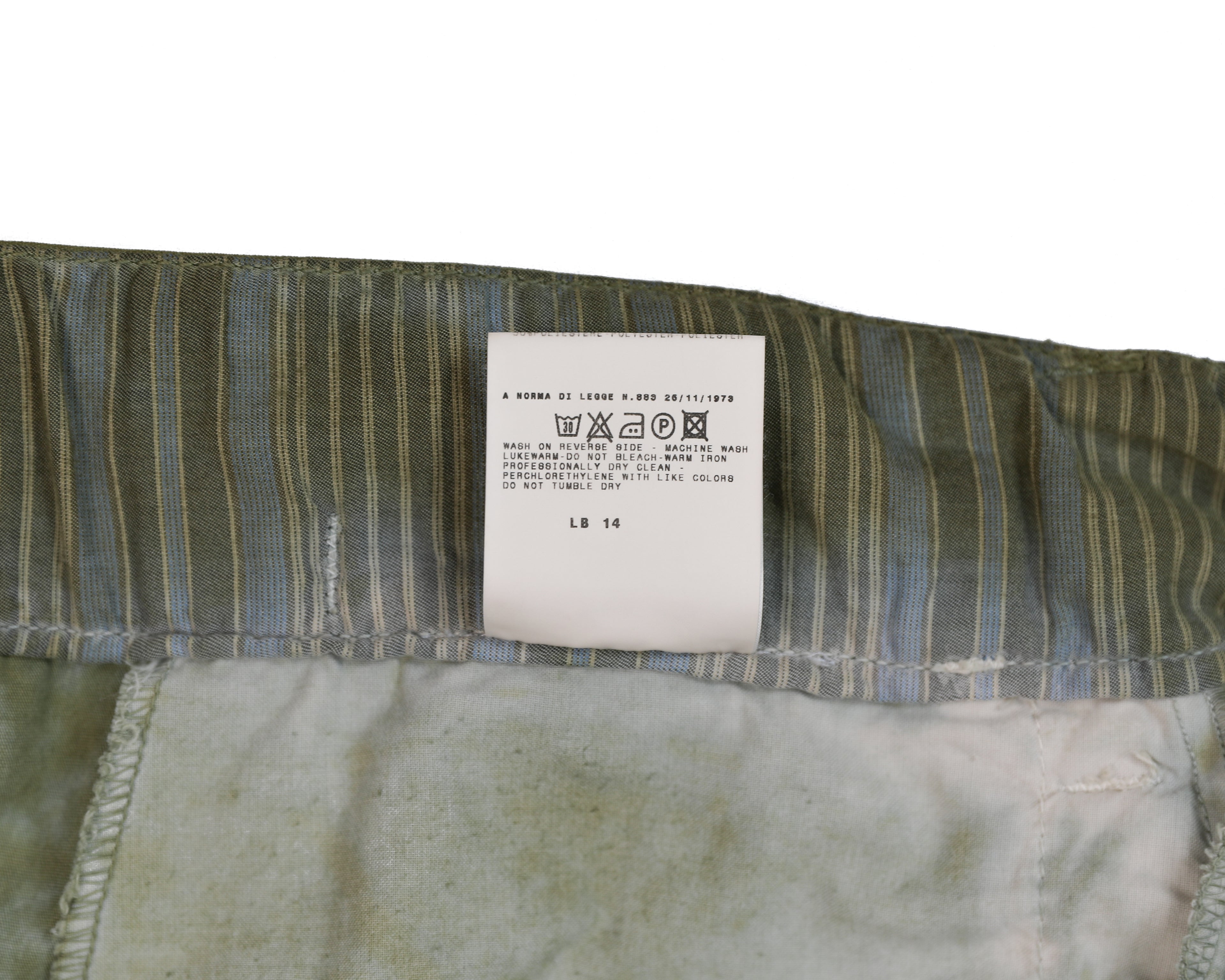 Dolce & Gabbana green pants with washed white effect