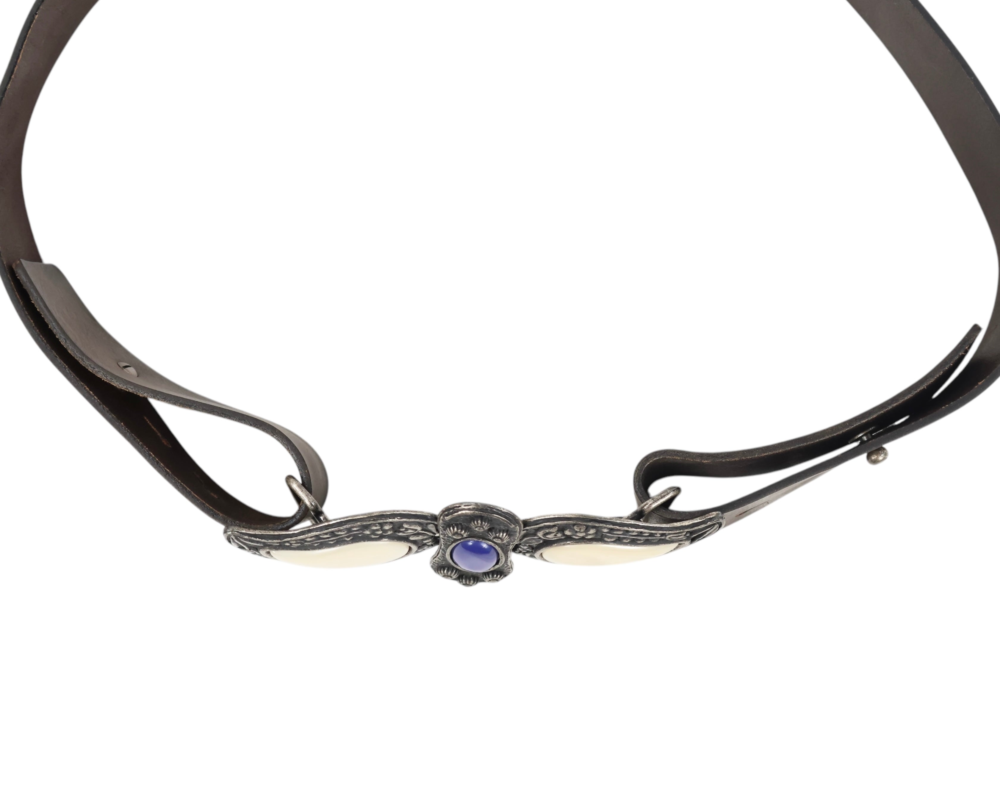 Roberto Cavalli belt with a paisley-shaped stone buckle